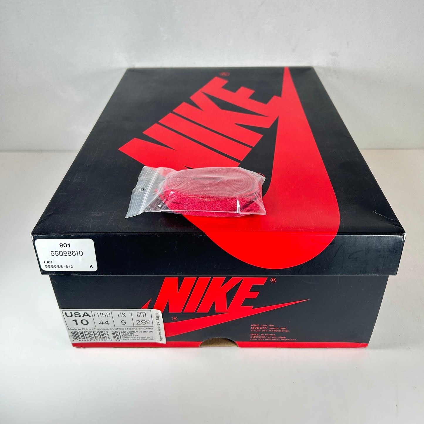 555088 610 Jordan 1 Bred Toe [USED] - 10 M (Used)