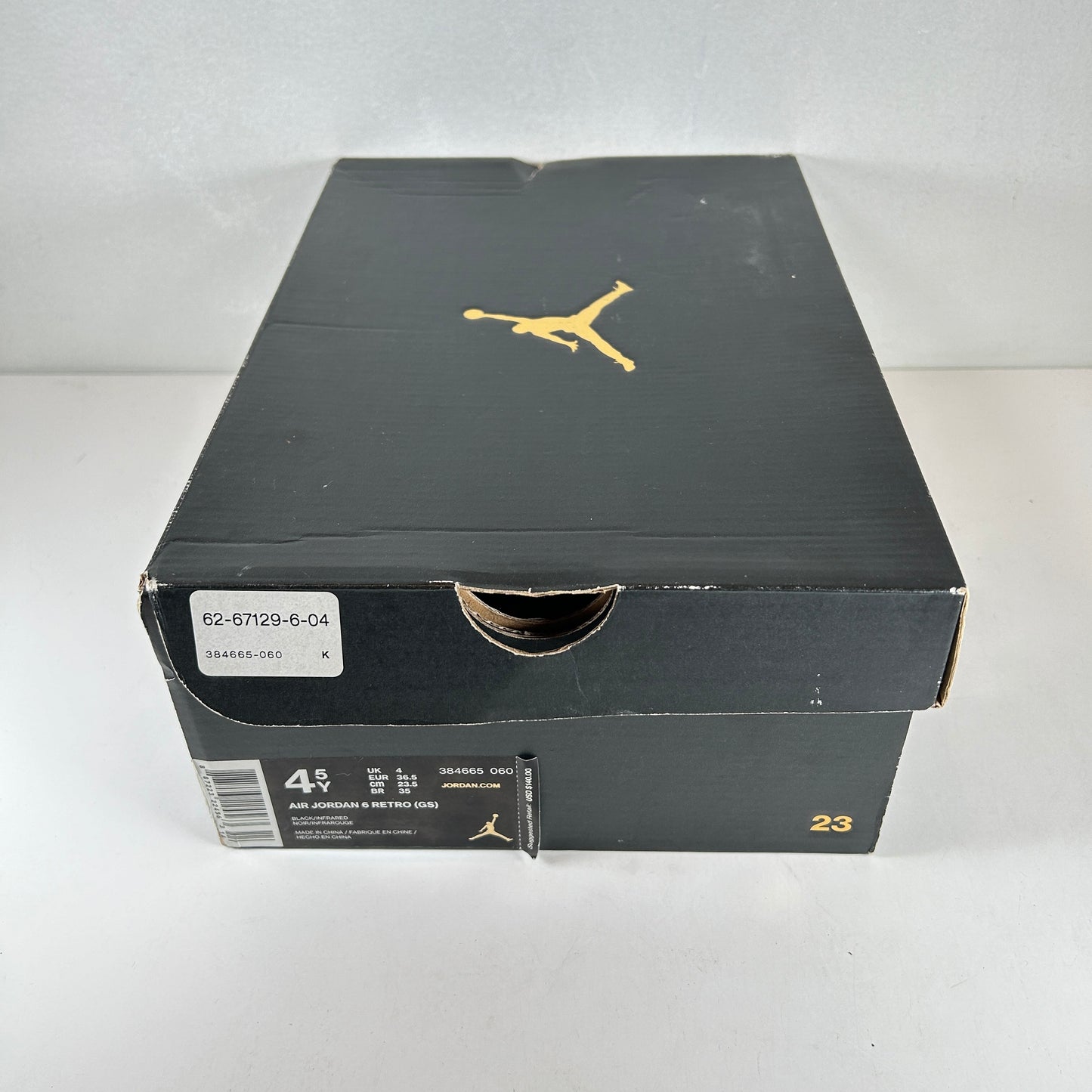 384665 060 Jordan 6 Black Infrared 2019 (GS) - 4.5 Y (Used)