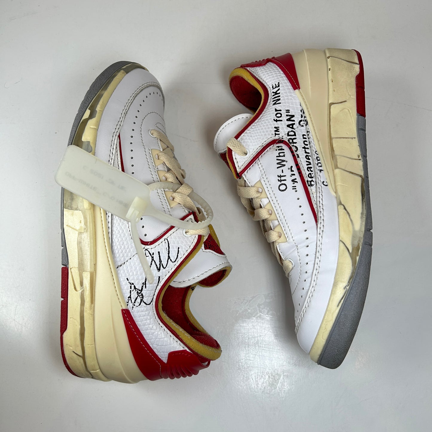 DJ4375 106 Jordan 2 Retro Low SP Off-White White Red [USED] - 5 Used (No Box)