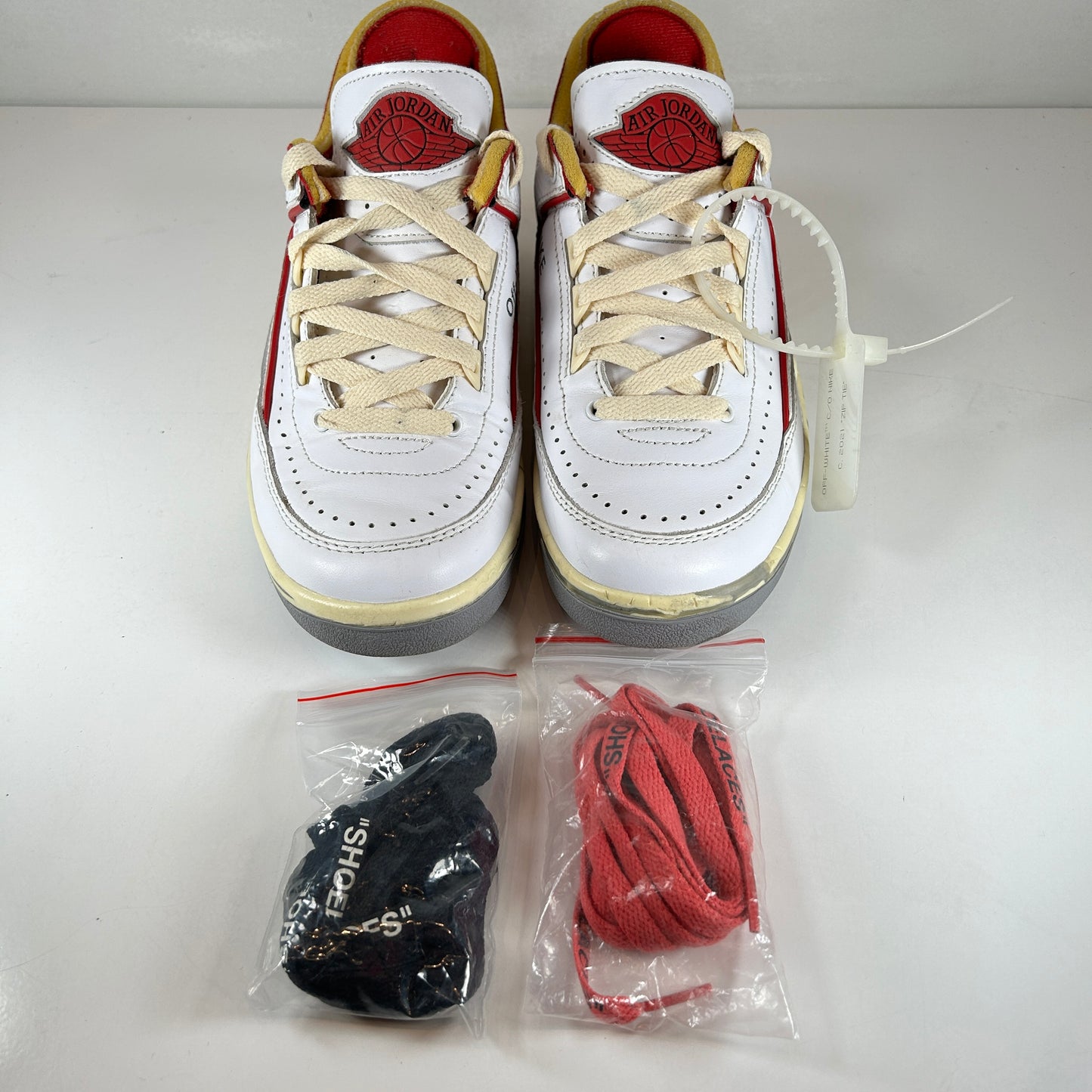 DJ4375 106 Jordan 2 Retro Low SP Off-White White Red [USED] - 5 Used (No Box)