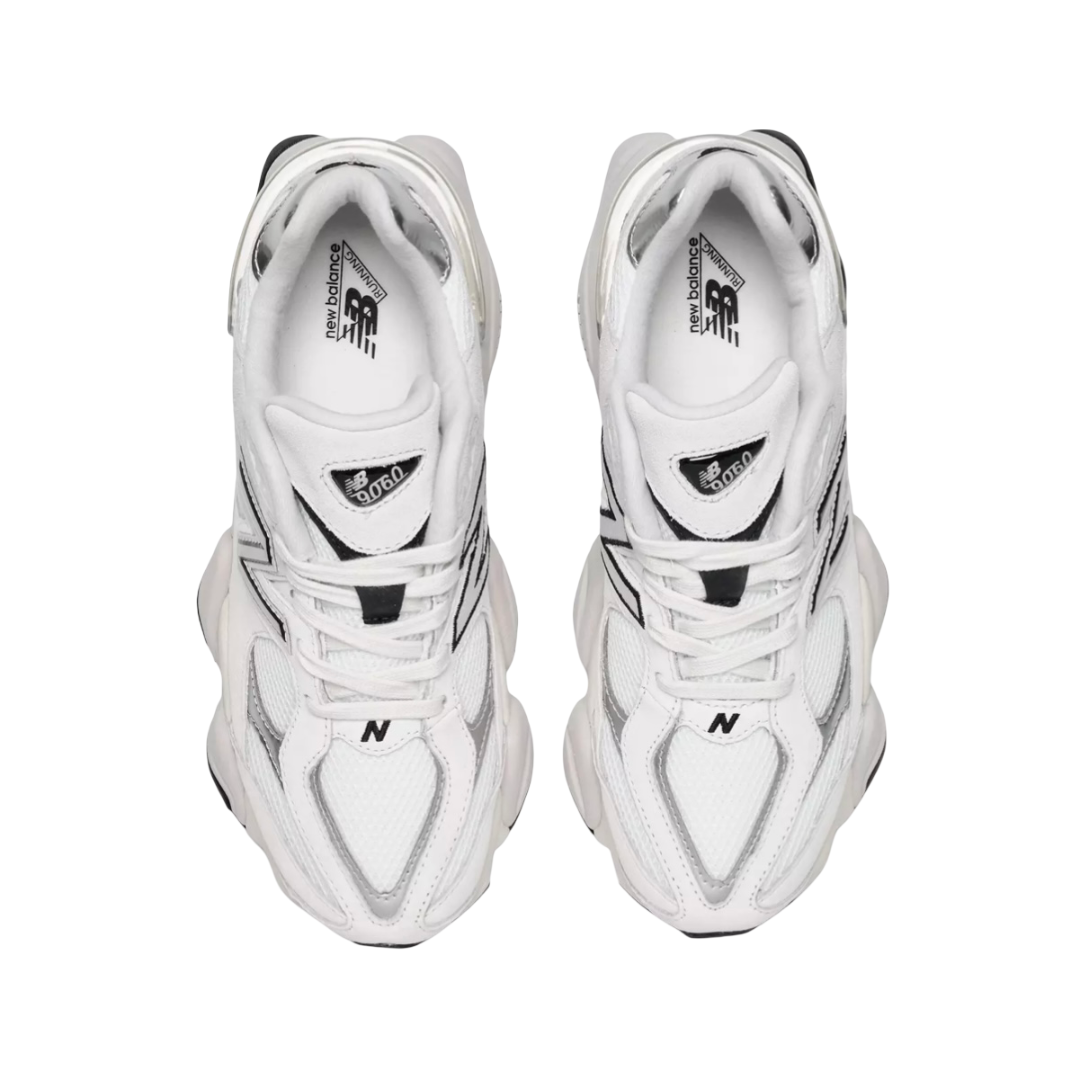 U9060JRB New Balance 9060 White Black Metallic Silver