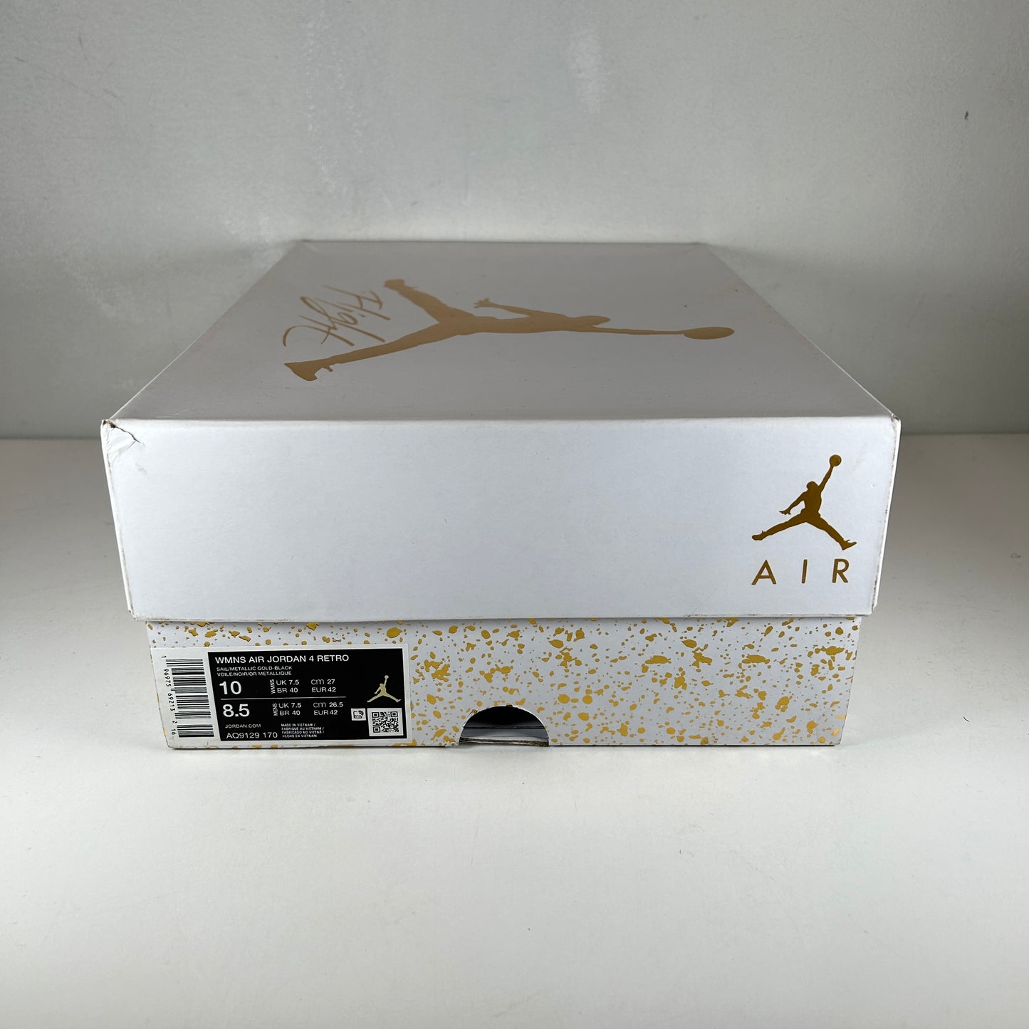 AQ9129 170 Jordan 4 Retro Metallic Gold (W) [USED] - 10 W (Used)