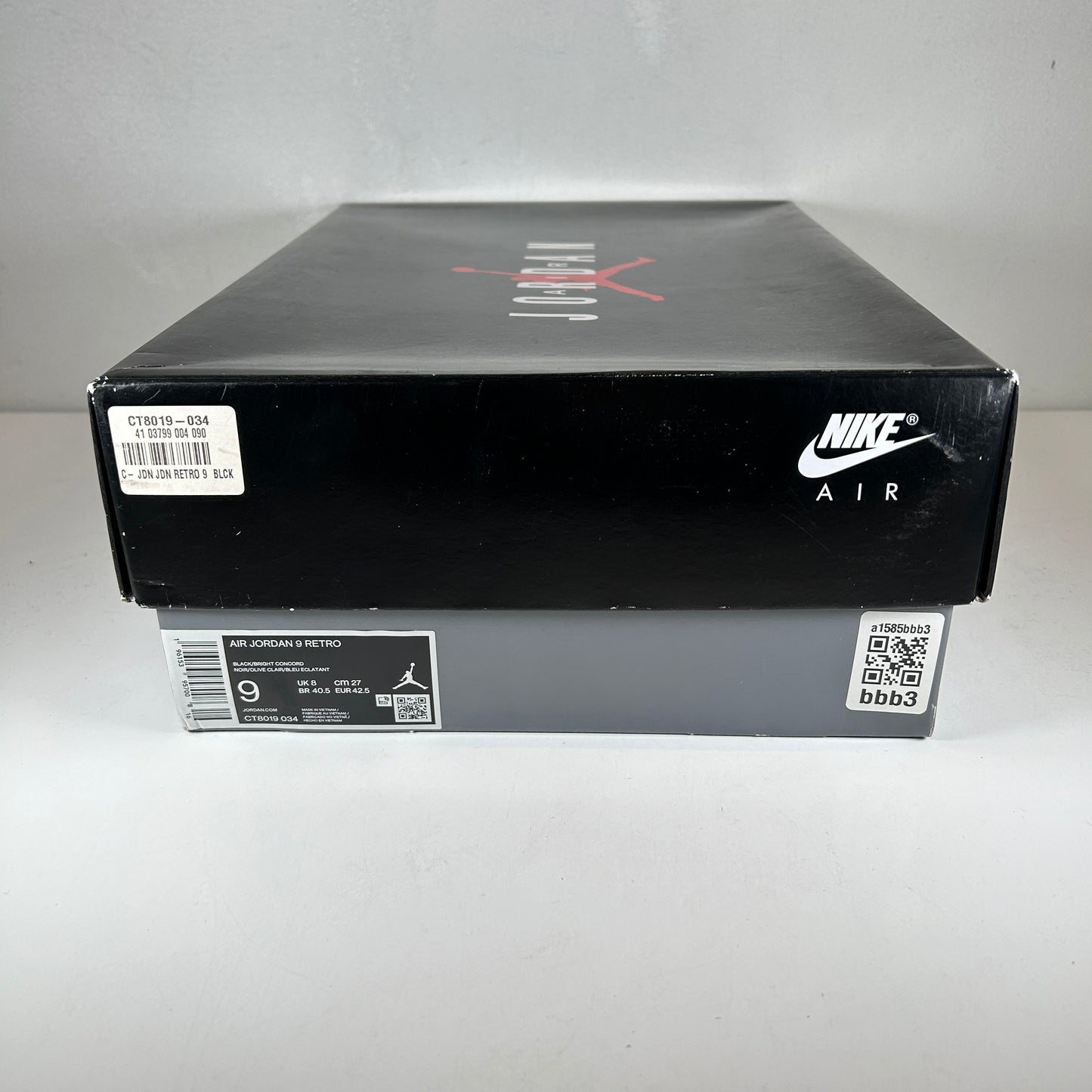 CT8019 034 Jordan 9 Retro Light Olive Concord [USED]- 9 (Used)