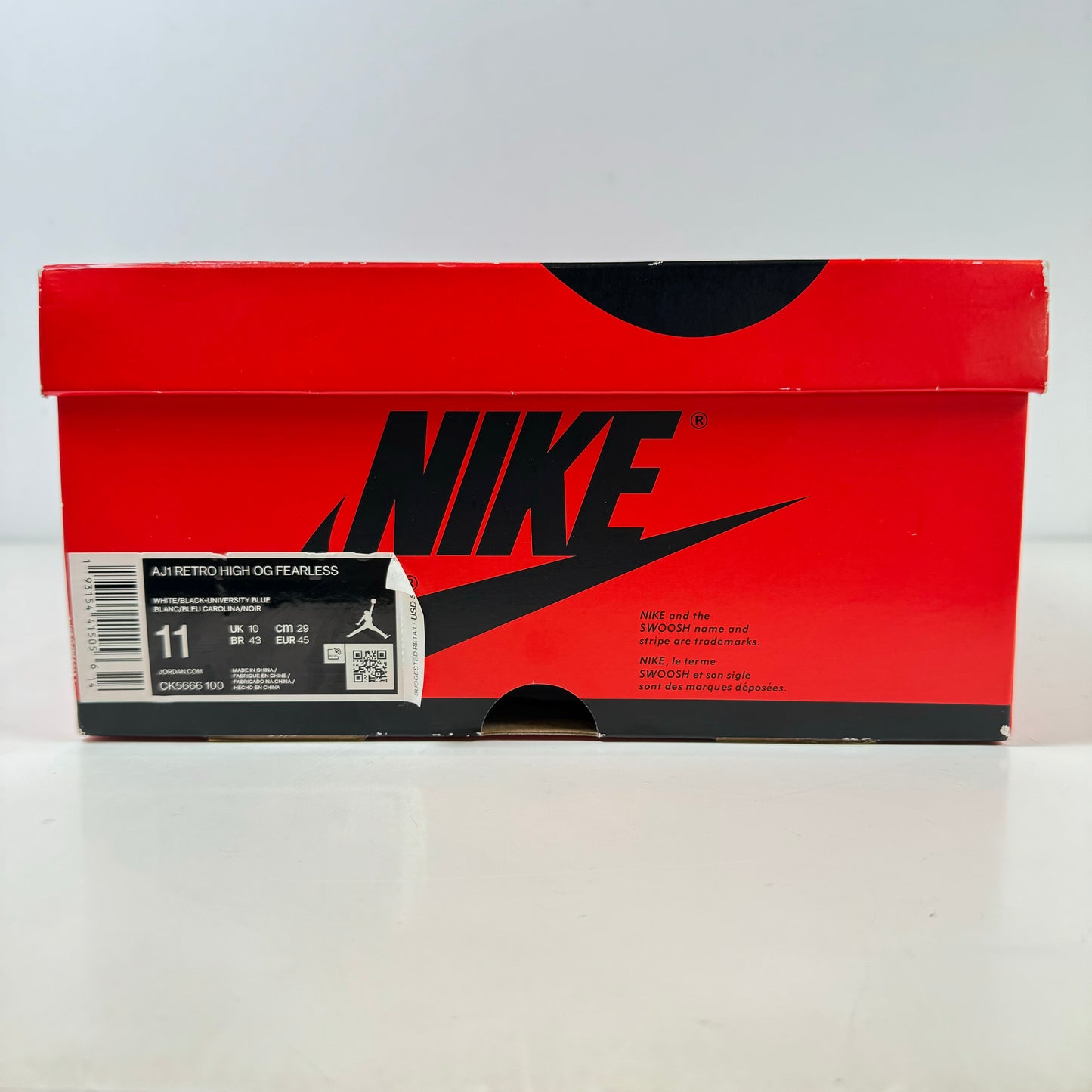 CK5666 100 Jordan 1 Retro High Fearless UNC Chicago [USED] - 11 M (Used)