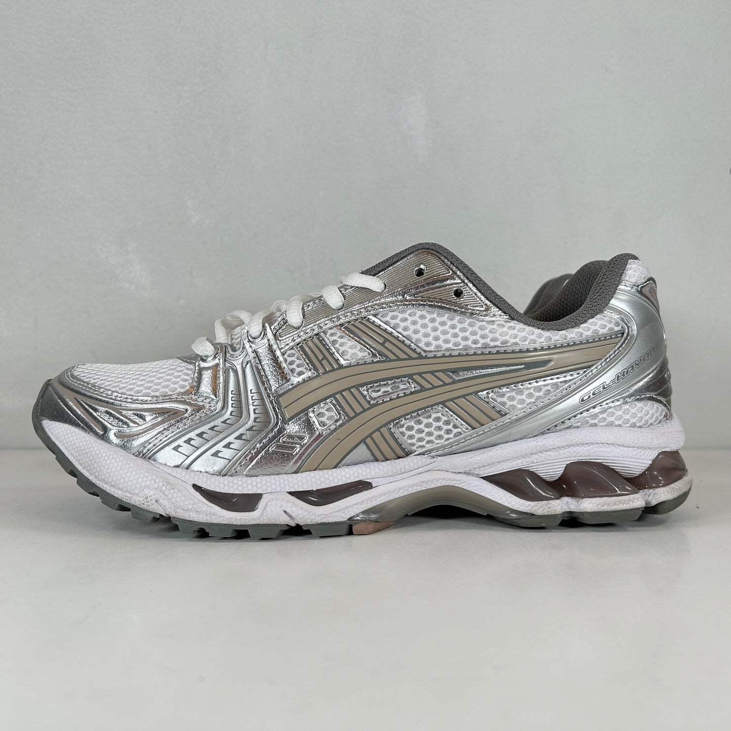 1202A056 106 ASICS Gel-Kayano 14 White Moonrock (Women's) [USED] - 9 W (Used)