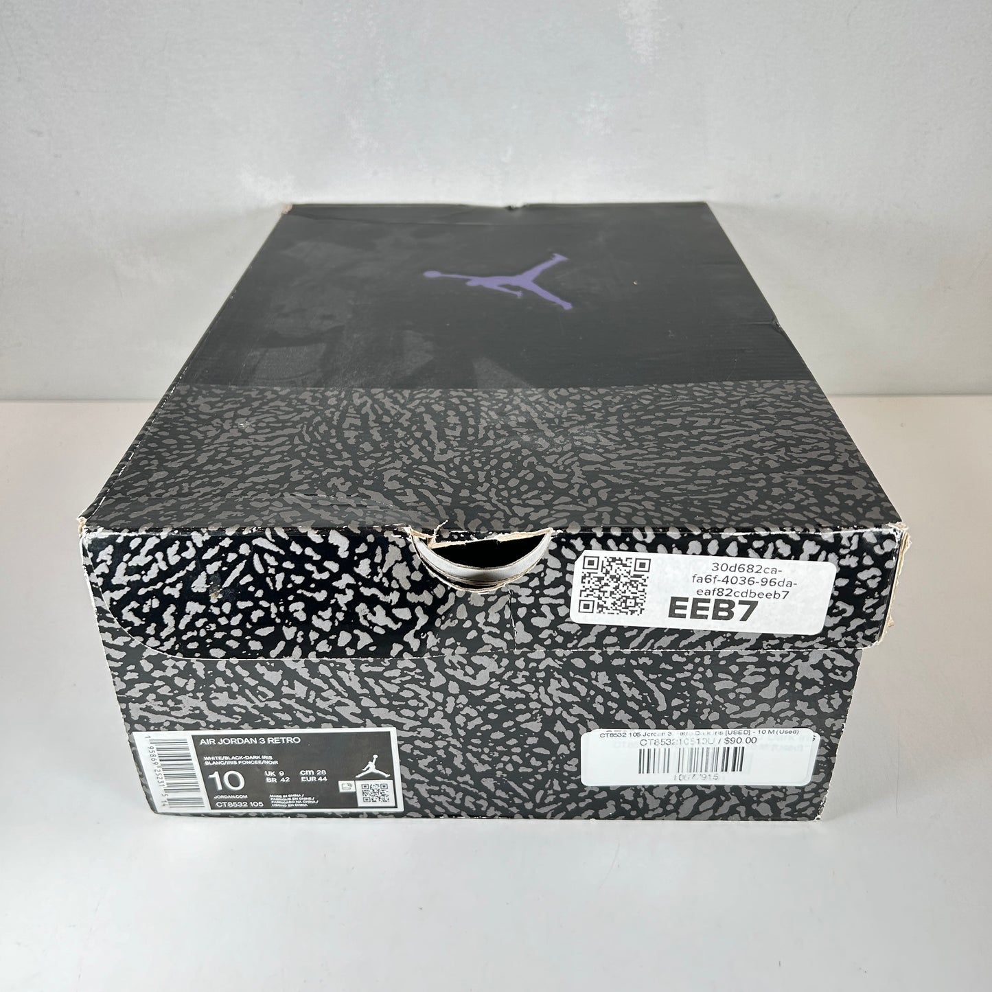 CT8532 105 Jordan 3 Retro Dark Iris [USED] - 10 M (Used)