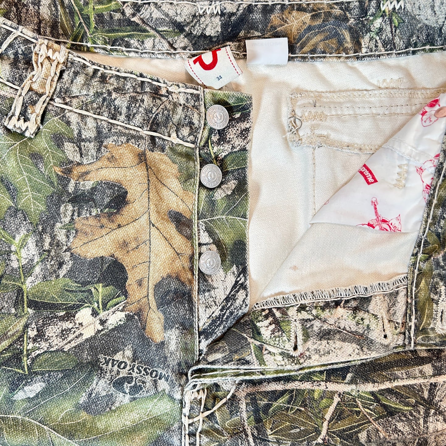 Supreme True Religion Denim Cargo Pant Mossy Oak Camo [USED] - 34 (Used)