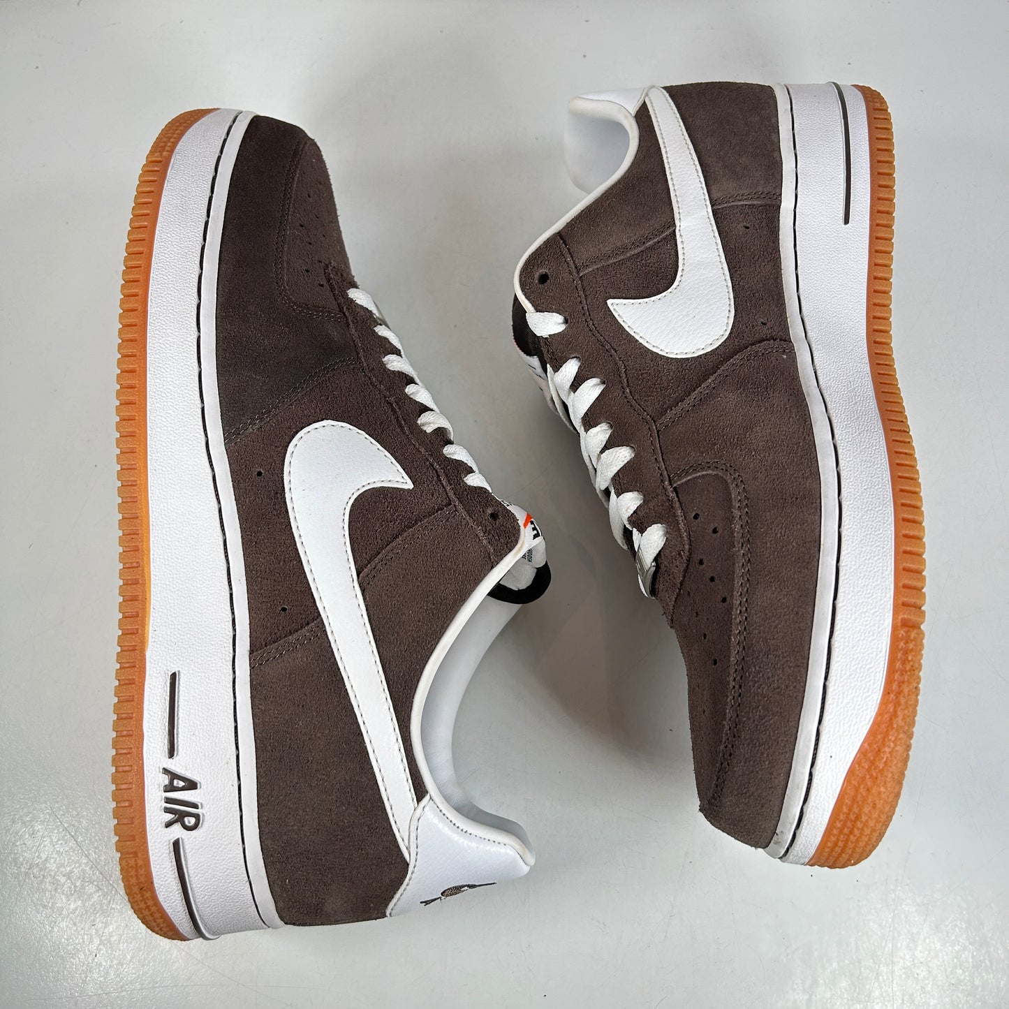 488298 203 Nike Air Force 1 Low Baroque Brown White Gum [USED] - 10 M (VNDS) (Replace Box)