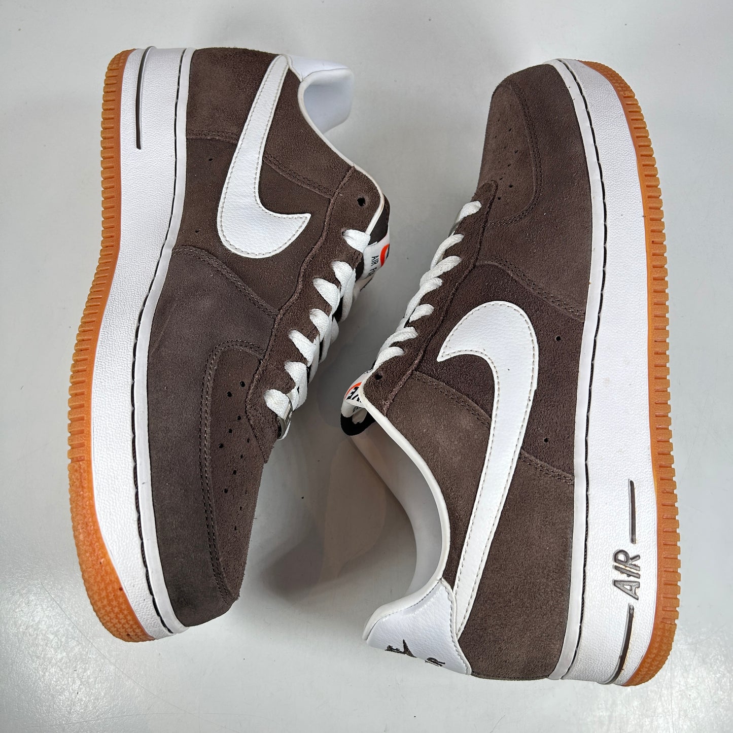 488298 203 Nike Air Force 1 Low Baroque Brown White Gum [USED] - 10 M (VNDS) (Replace Box)