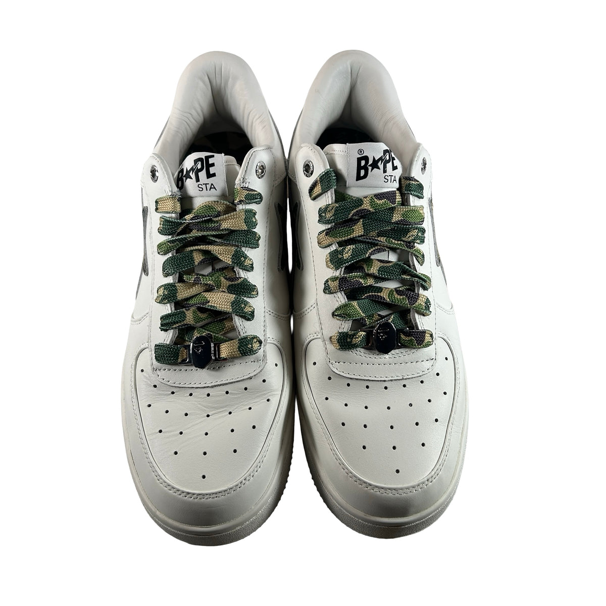 1K70 191 335 GRN A Bathing Ape Bape Sta Low ABC Camo White Green (2025) [USED] - 12 M (Used)