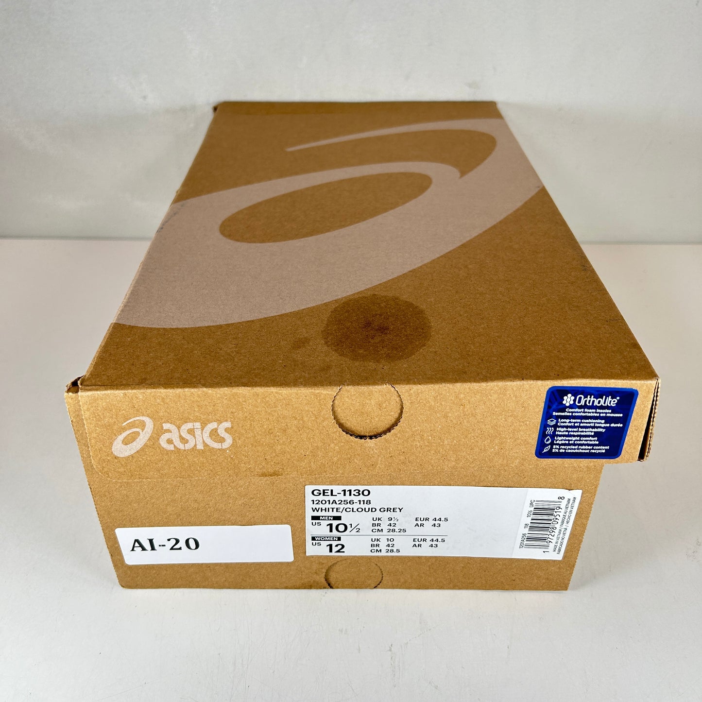 1201A256 118 ASICS Gel-1130 White Cloud Grey [USED] - 10.5 M (Used)