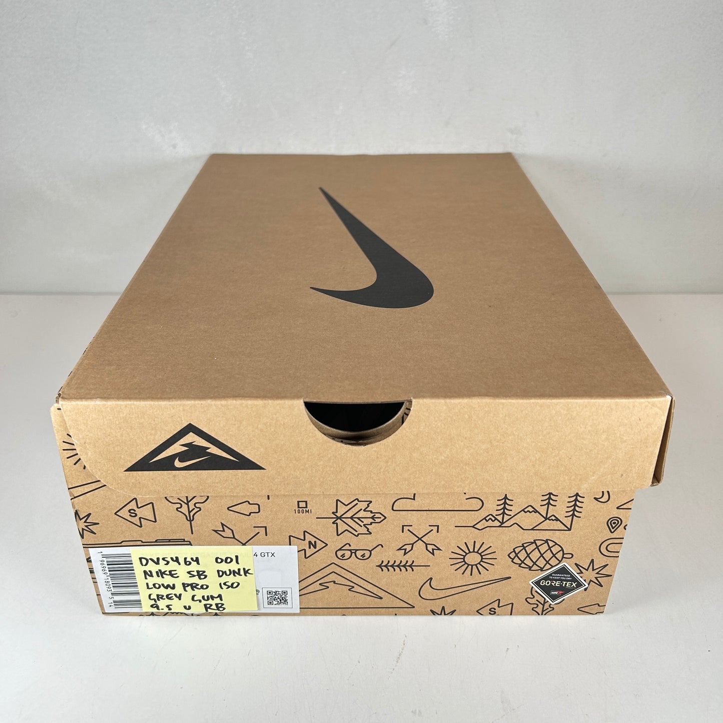 DV5464 001 Nike SB Dunk Low Pro ISO Orange Label Wolf Grey Gum [USED] - 9.5 M (Used) (Replace Box)