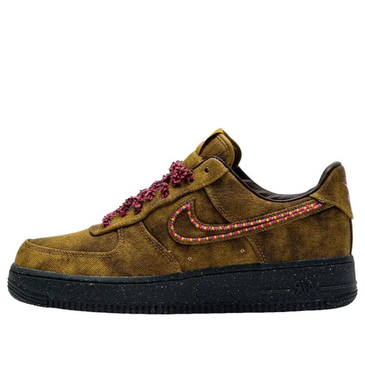 IO4474 300 Nike Air Force 1 Low '07 QS Boucle Desert Moss Fierce Pink