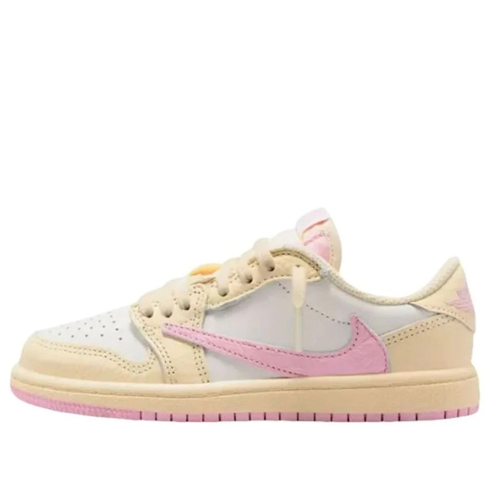 IQ7605 100 Air Jordan 1 Retro Low OG SP Travis Scott Shy Pink (PS)