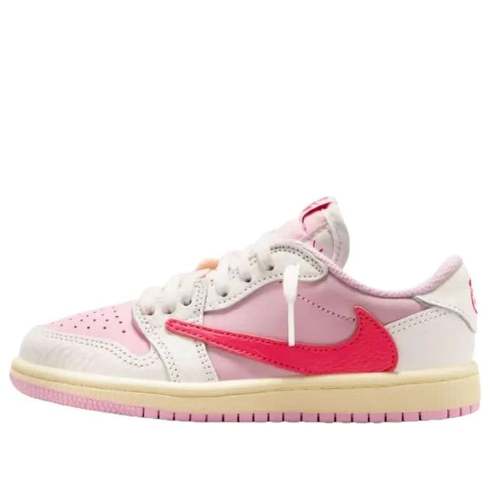 IQ7605 101 Air Jordan 1 Retro Low OG SP Travis Scott Sail Tropical Pink (PS)