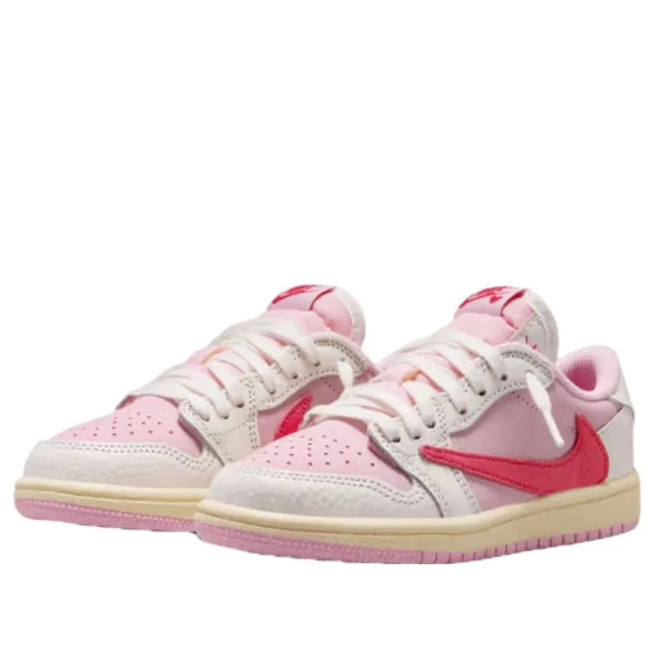 IQ7605 101 Air Jordan 1 Retro Low OG SP Travis Scott Sail Tropical Pink (PS)