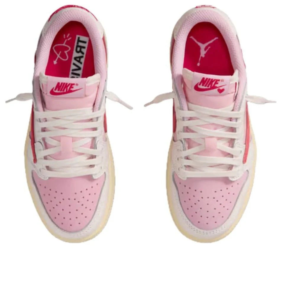 IQ7605 101 Air Jordan 1 Retro Low OG SP Travis Scott Sail Tropical Pink (PS)