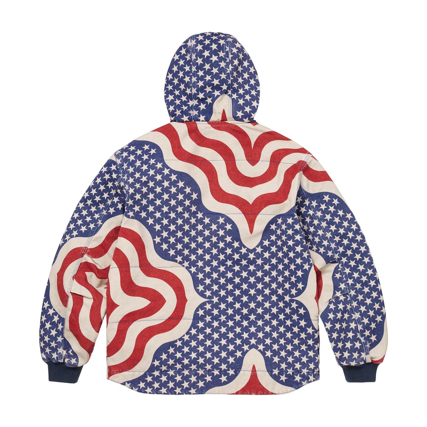 Supreme Flag Quilted Hooded Work Jacket Multicolor