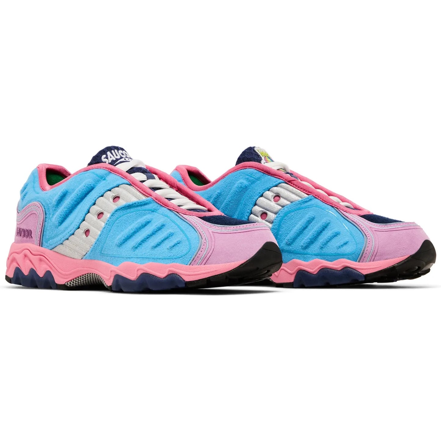 S70922 2 Saucony Matrix Jae Tips No Shoes In The House Blue Pink [NO BOX]