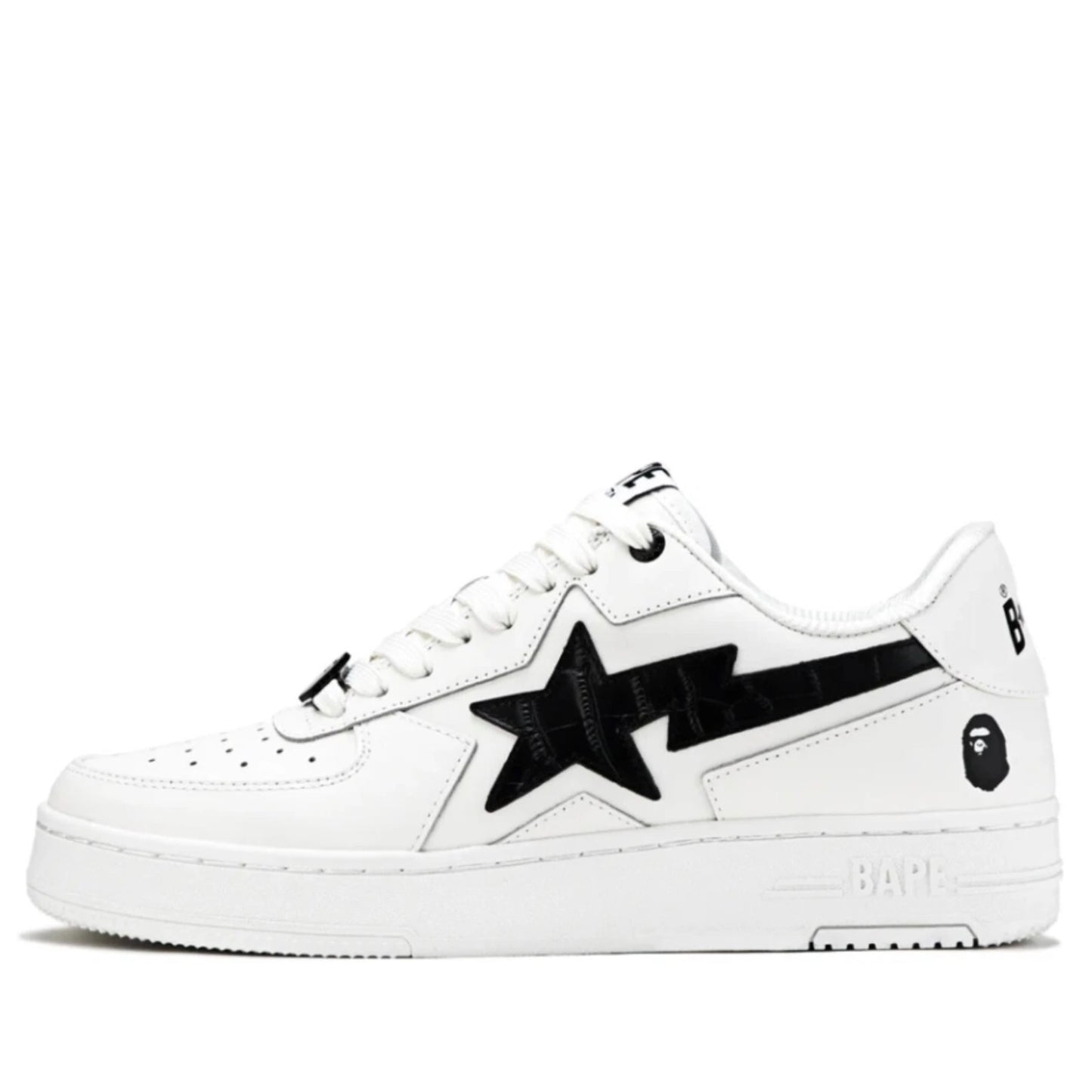 1L30191306 BLK A Bathing Ape Sta Icon #1 White Black Croc
