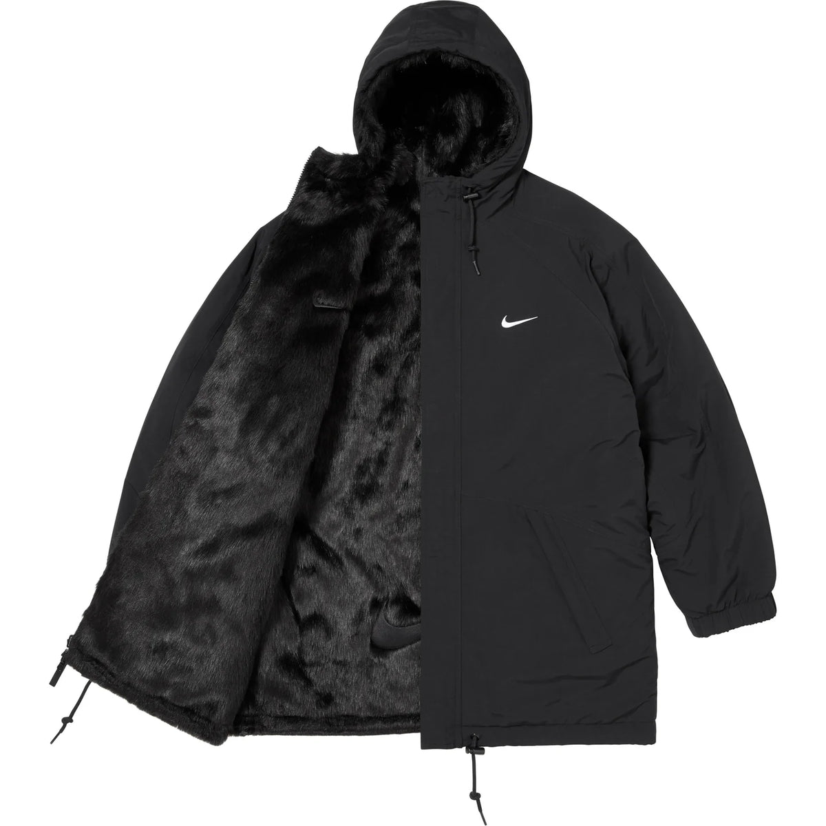 Supreme Nike Faux Fur Reversible Parka Black