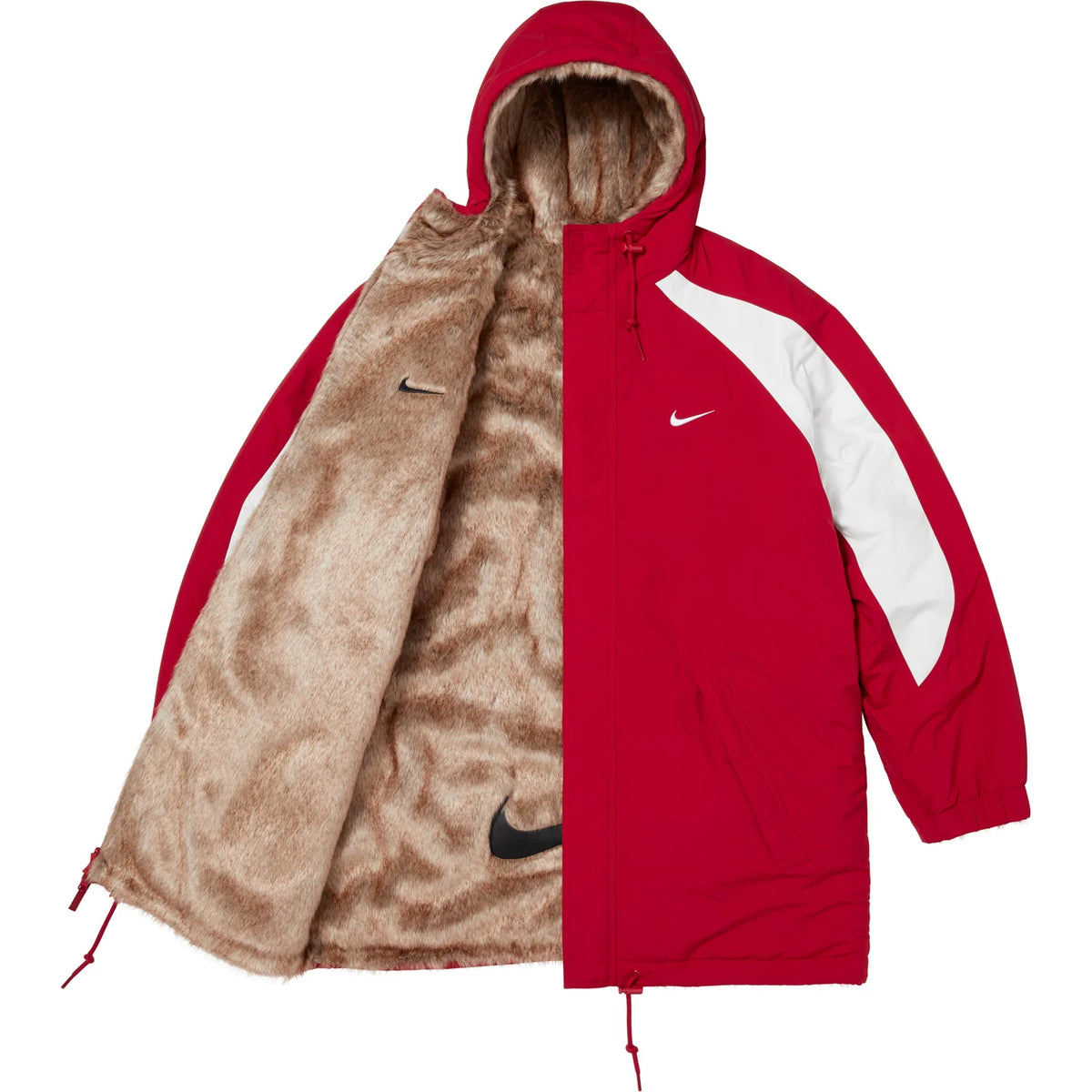 Supreme Nike Faux Fur Reversible Parka Red