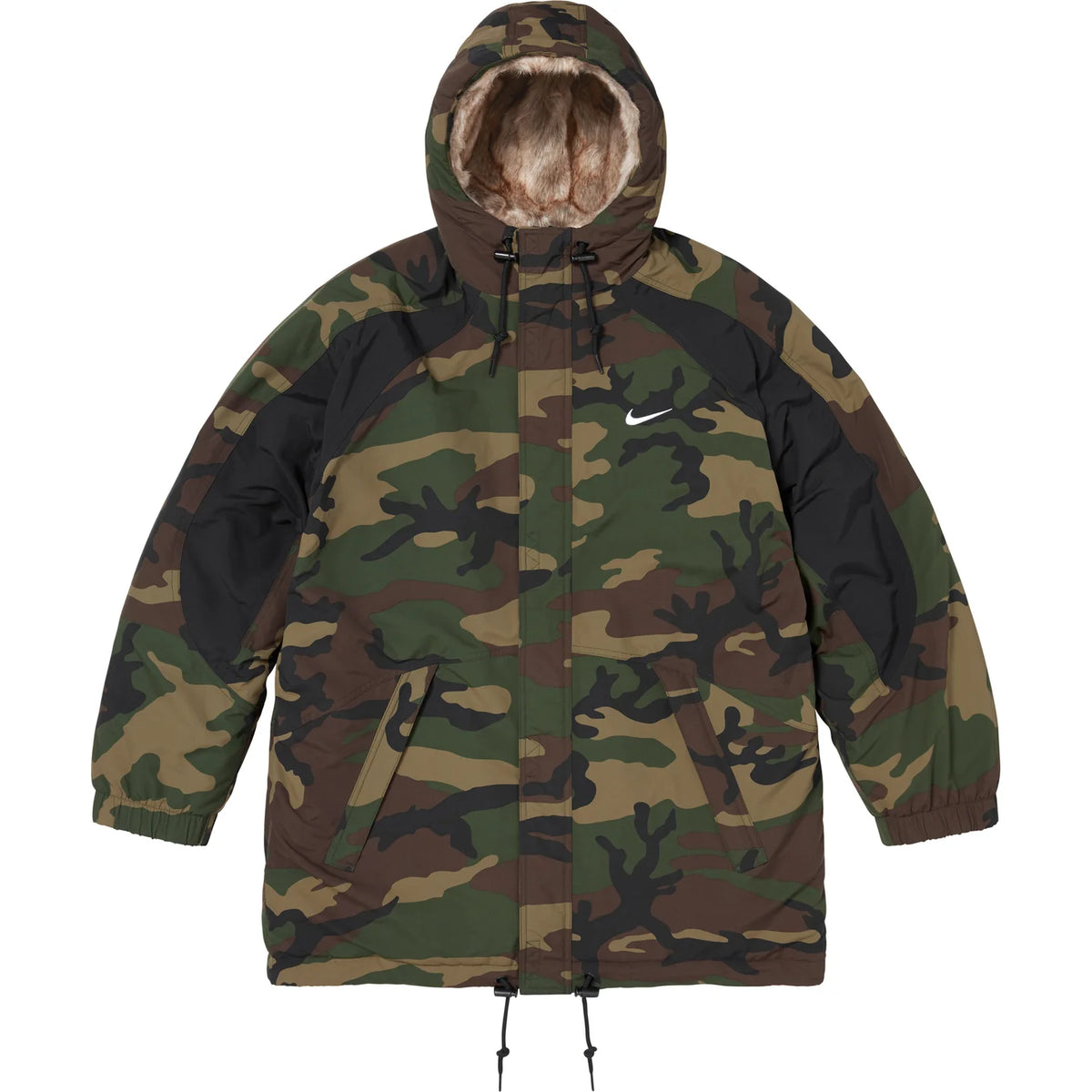 Supreme Nike Faux Fur Reversible Parka Woodland Camo