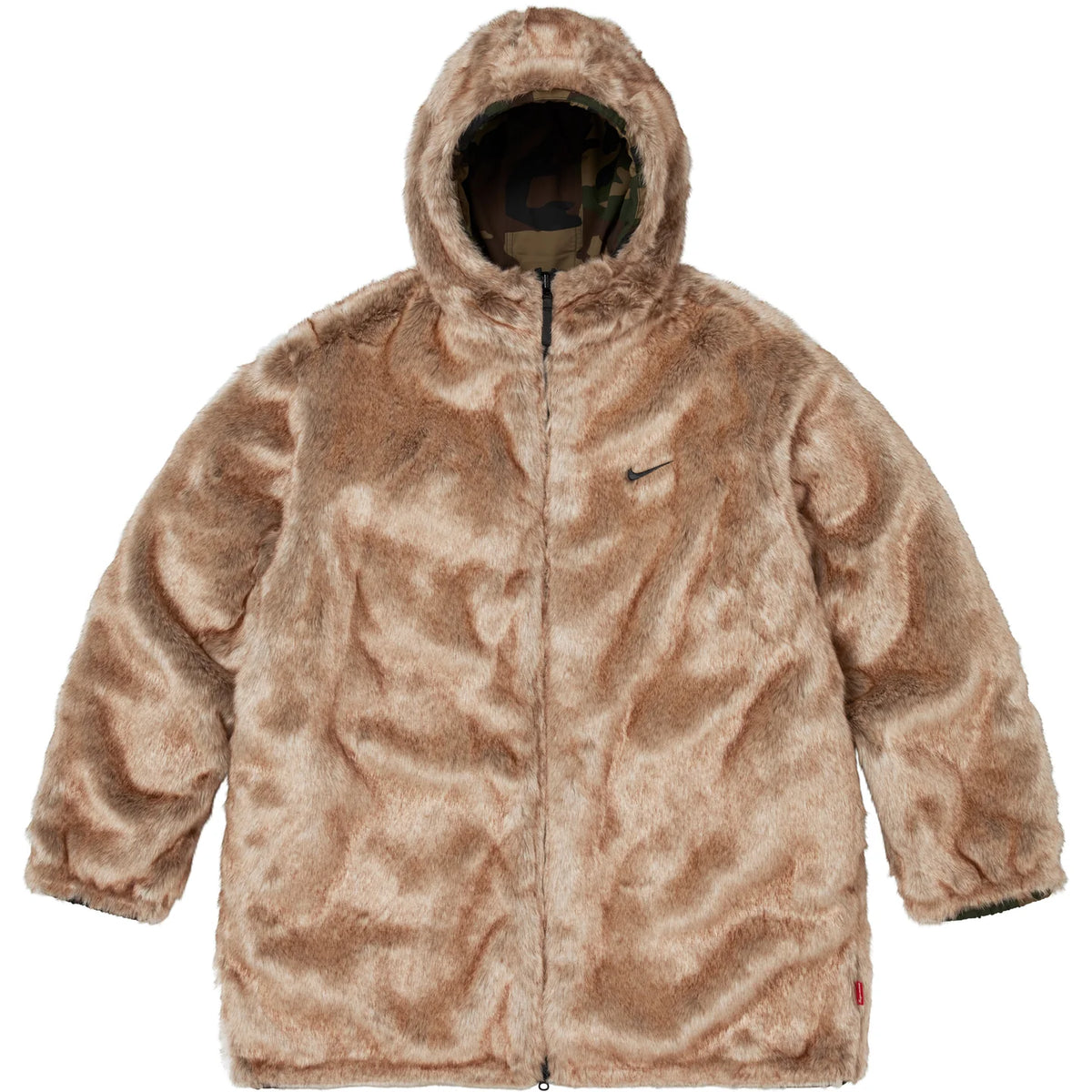 Supreme Nike Faux Fur Reversible Parka Woodland Camo