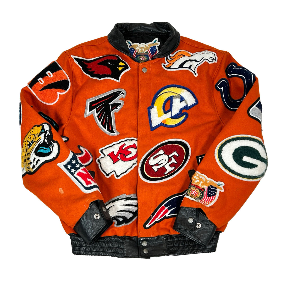 Jeff Hamilton Men's Medium NFL Collage Wool & Leather Orange [USED] - M (Used)