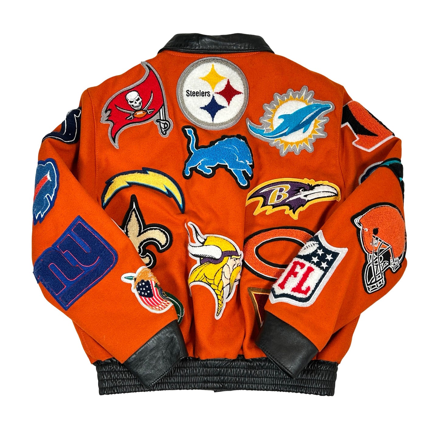 Jeff Hamilton Men's Medium NFL Collage Wool & Leather Orange [USED] - M (Used)
