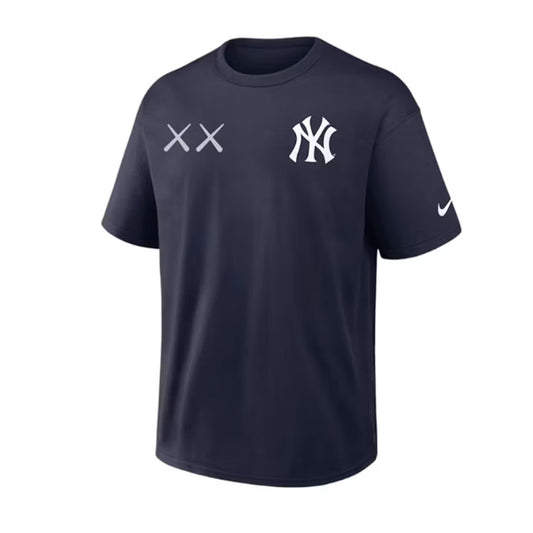 KAWS Nike MLB Fanatics Fest Elevated Max 90 New York Yankees Tee Collegiate Navy