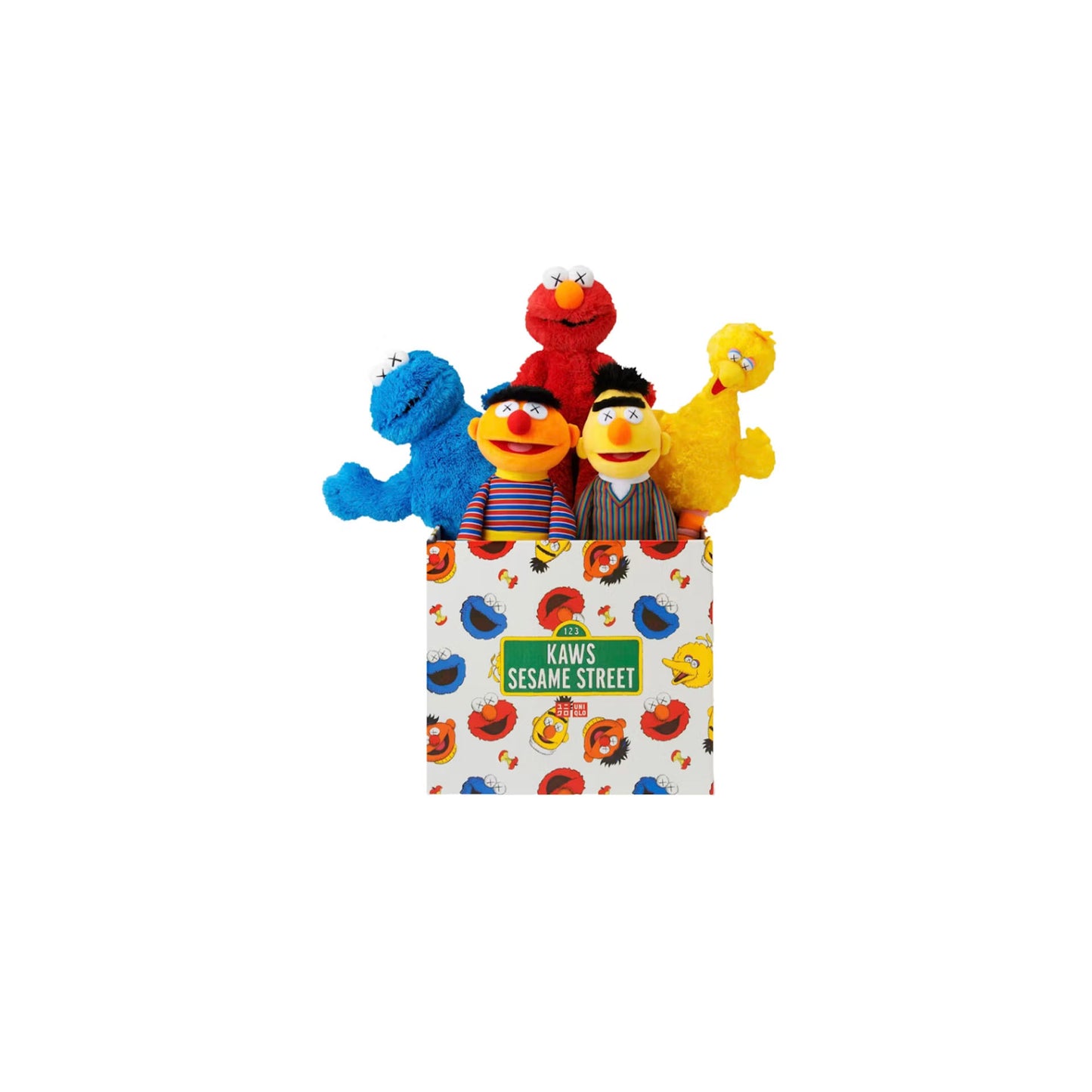 KAWS Sesame Street Uniqlo Plush Toy Complete Box Set Multi