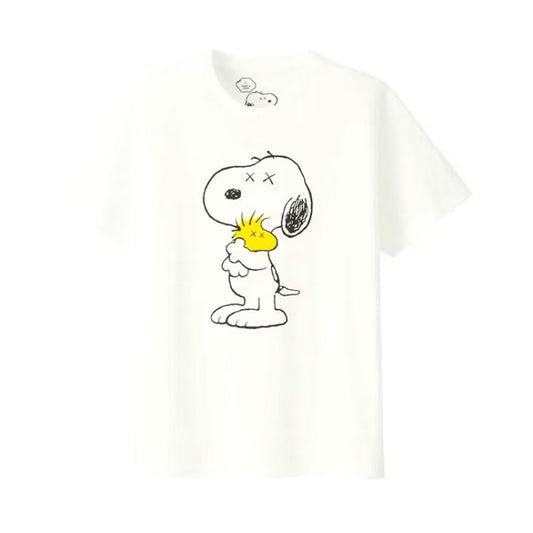 KAWS x Uniqlo x Peanuts Snoopy & Woodstock Tee White