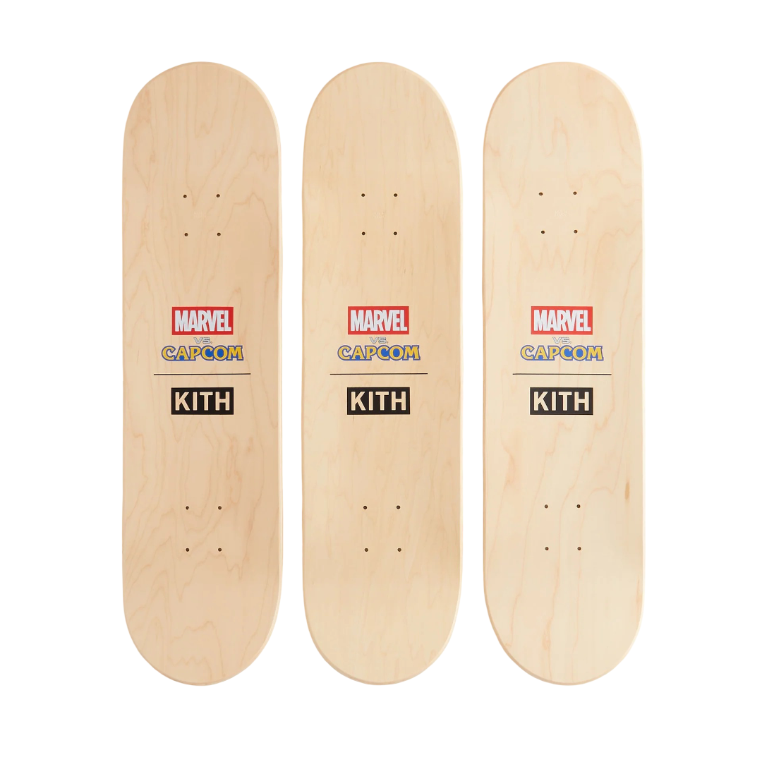Kith x Marvel vs. Capcom Triptych Set of 3 Skateboard Deck