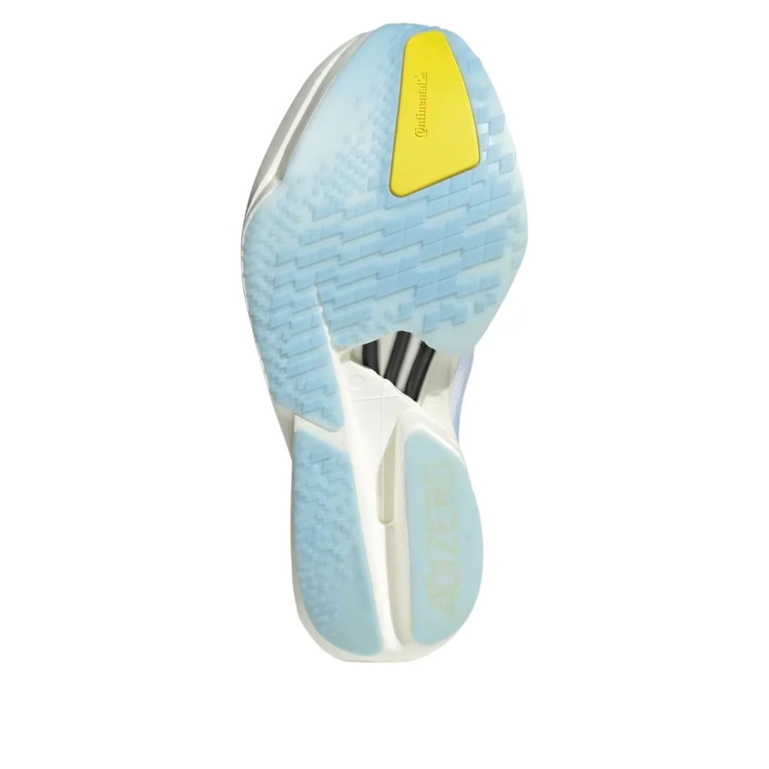 KI9387 adidas Adizero Adios Pro 4 White Glow Blue Yellow (Women's)