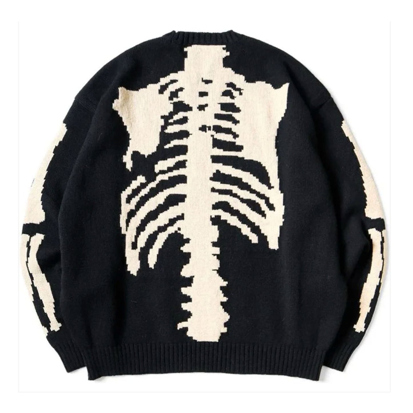 Kapital 5G Wool Bone Crew Sweater Black [USED] - 3 (Used)