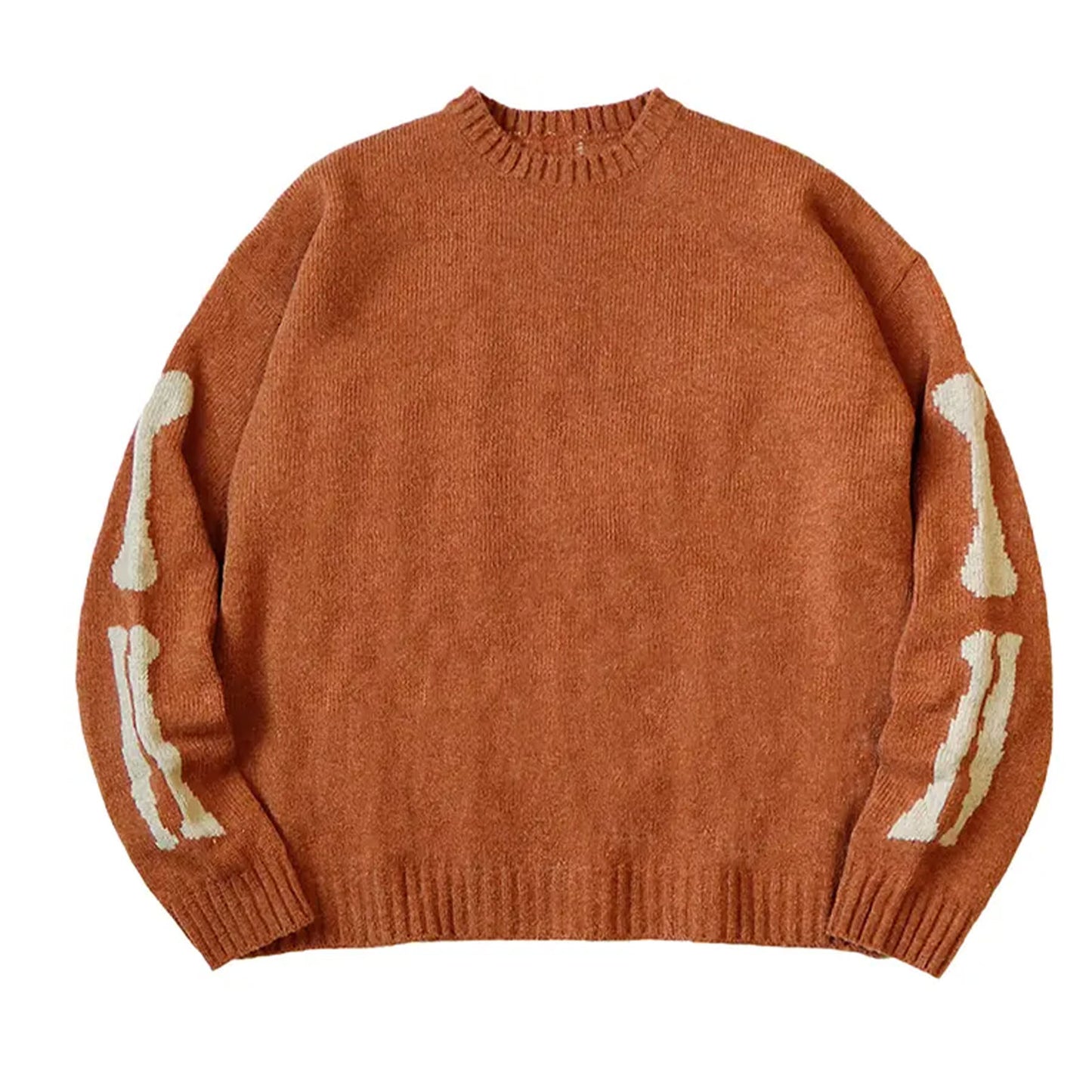 Kapital 5G Wool Knit Bone Crew Sweater Orange [USED] - 3 (Used)