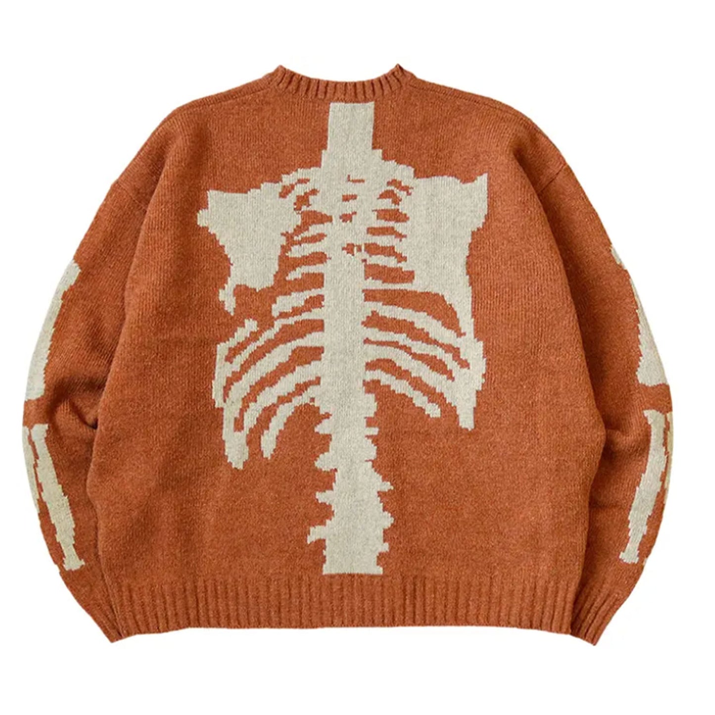 Kapital 5G Wool Knit Bone Crew Sweater Orange [USED] - 3 (Used)