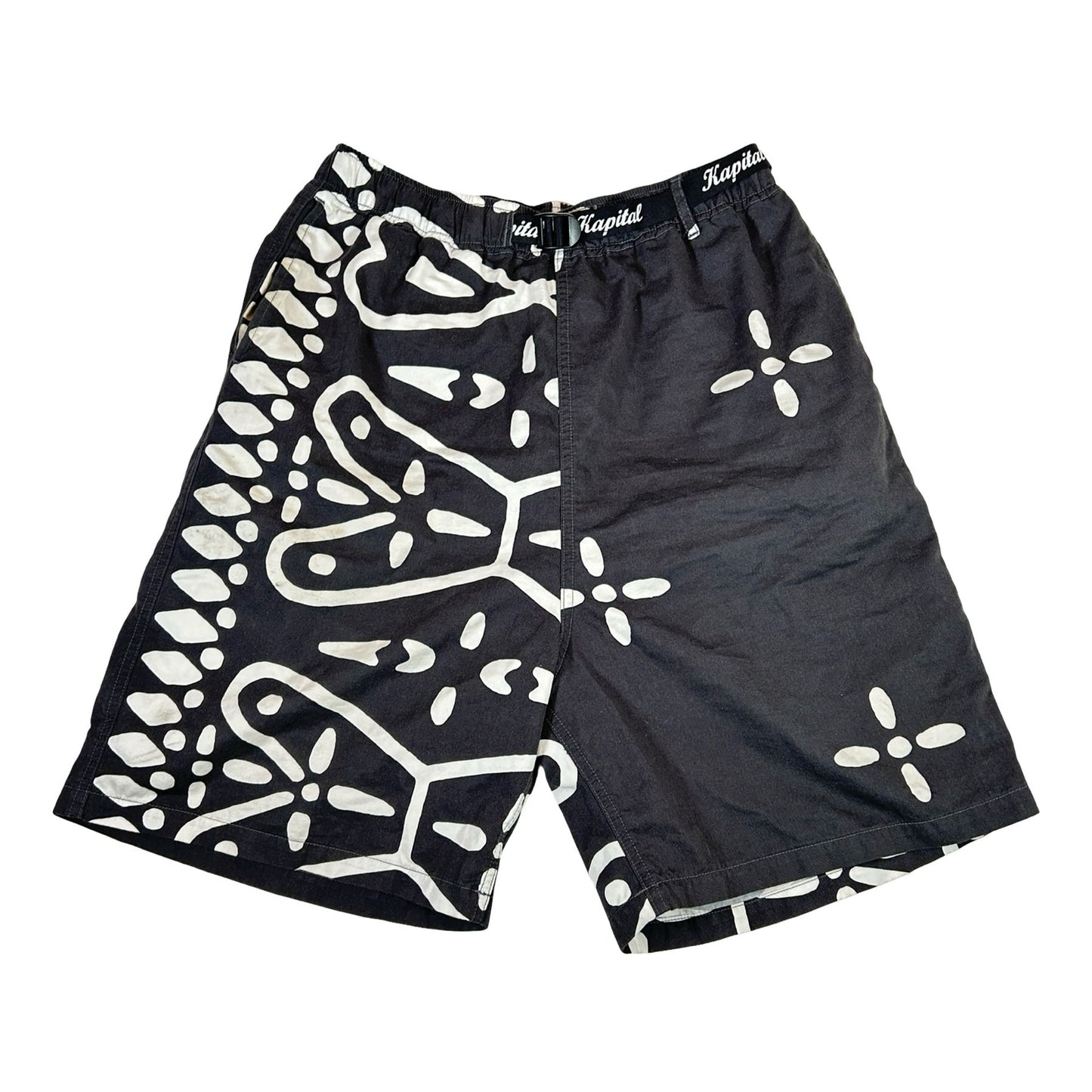 Kapital Combed Burberry Humongo Cross Easy Shorts Black [USED] - 2 (Used)
