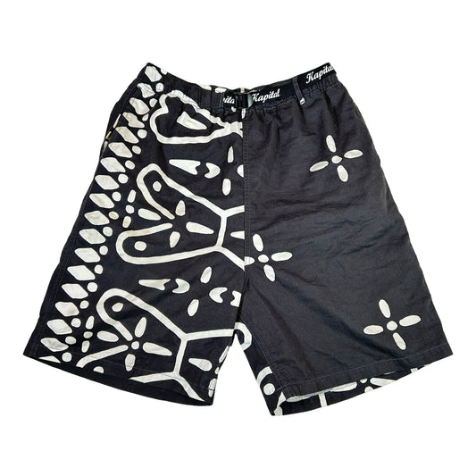 Kapital Combed Burberry Humongo Cross Easy Shorts Black [USED] - 2 (Used)