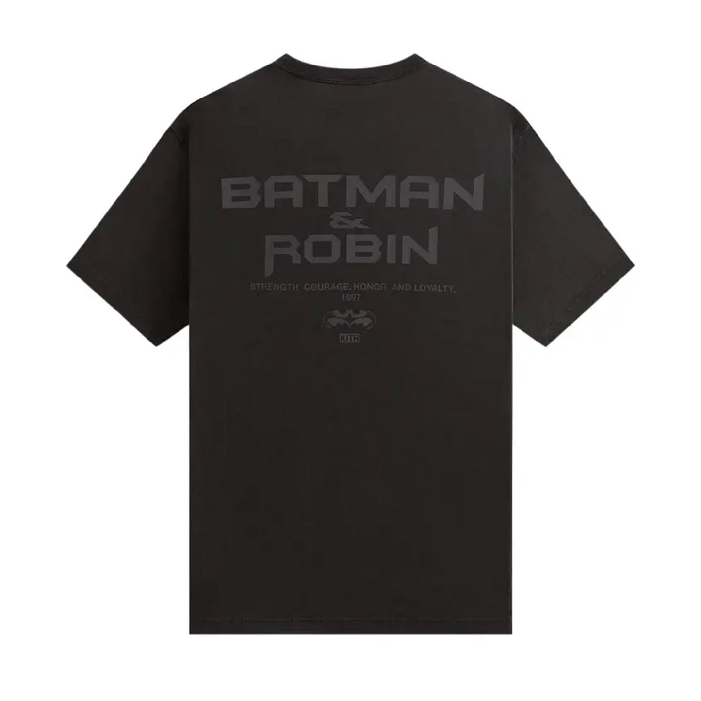 Kith x Batman And Robin Logo Vintage Tee Black