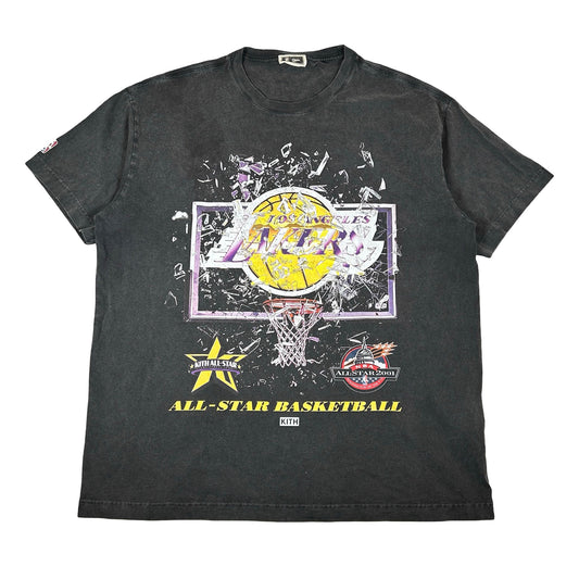 Kith NBA All-Star Los Angeles Lakers Shattered Backboard Vintage Tee Black [USED] - L (Used)