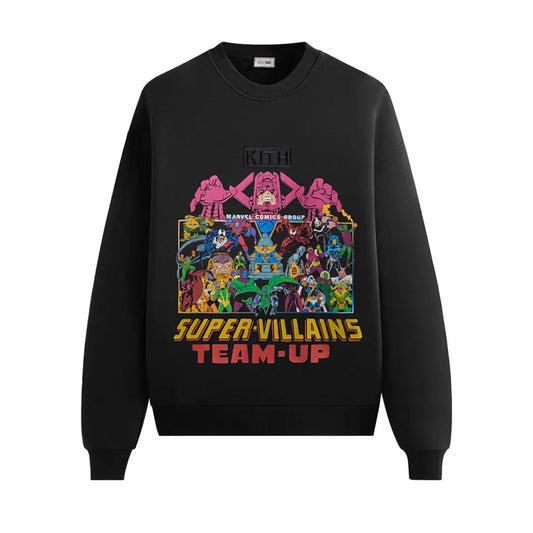 Kith x Marvel Team Up Vintage Nelson Crewneck Black