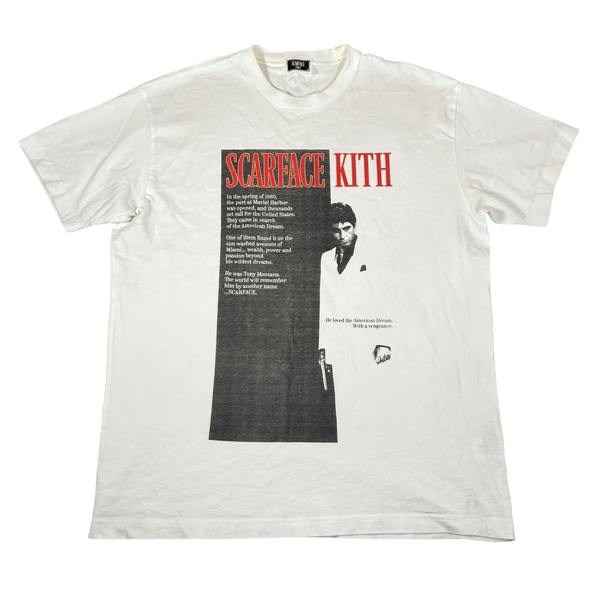 Kith x Scarface Film Poster Vintage Tee White [USED] - M (Used)