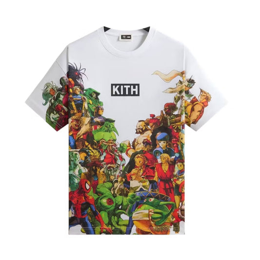 Kith x Marvel vs. Capcom New Age of Heroes All-Over Printed Tee 'White'