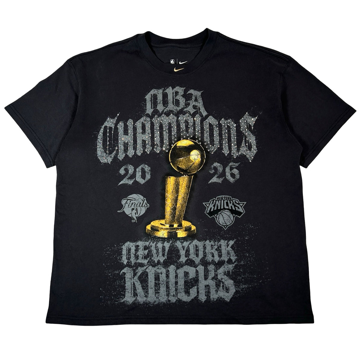 New York Knicks Nike 2026 NBA Finals Champions Authentic Locker Room Limited Edition On Court T-Shirt Gray [USED] - L (Used2)