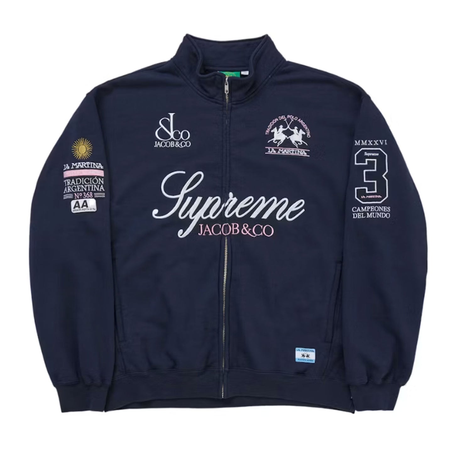 Supreme La Martina Zip Up Sweatshirt Navy