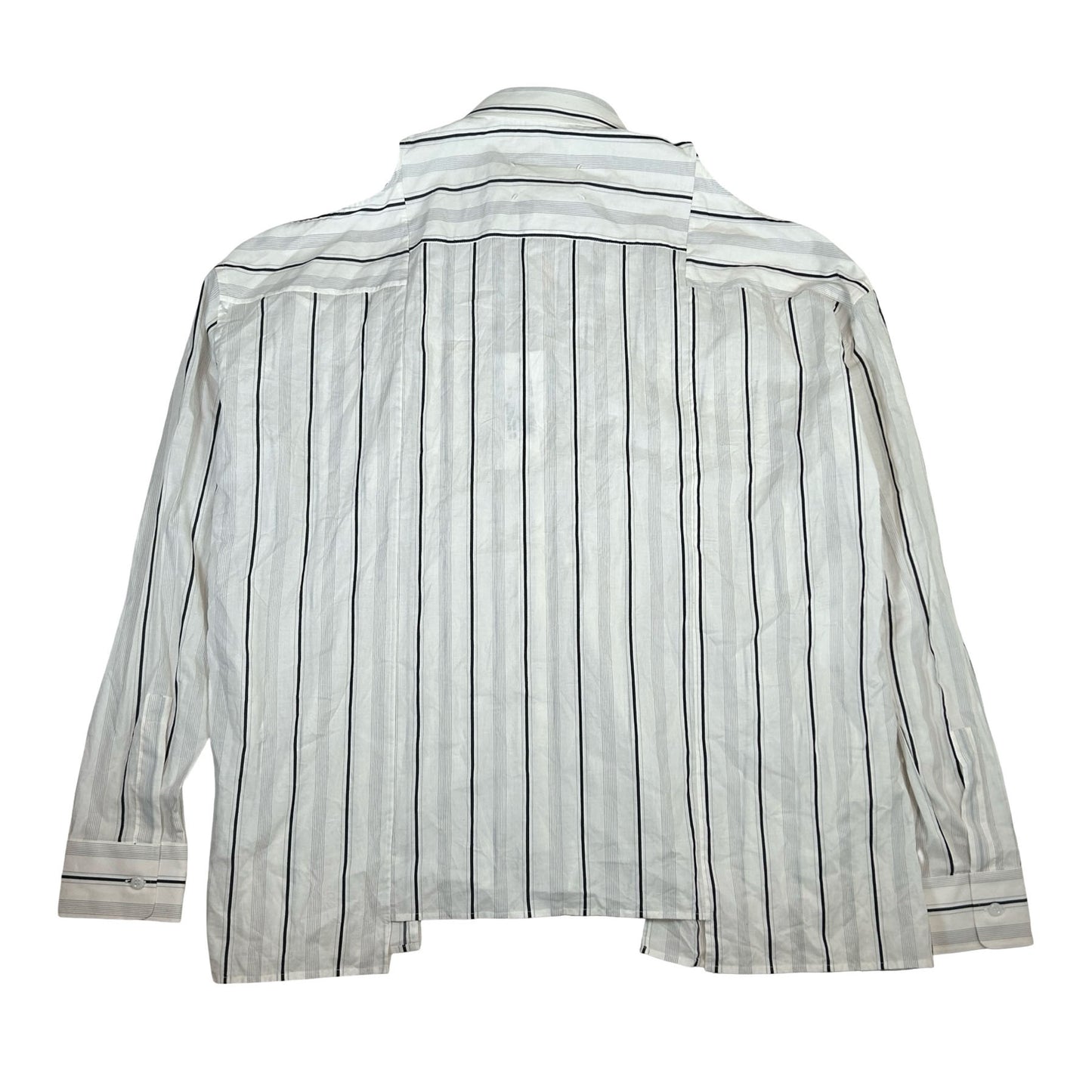 Maison Margiela Stripe Oversized Open-Shoulder Shirt