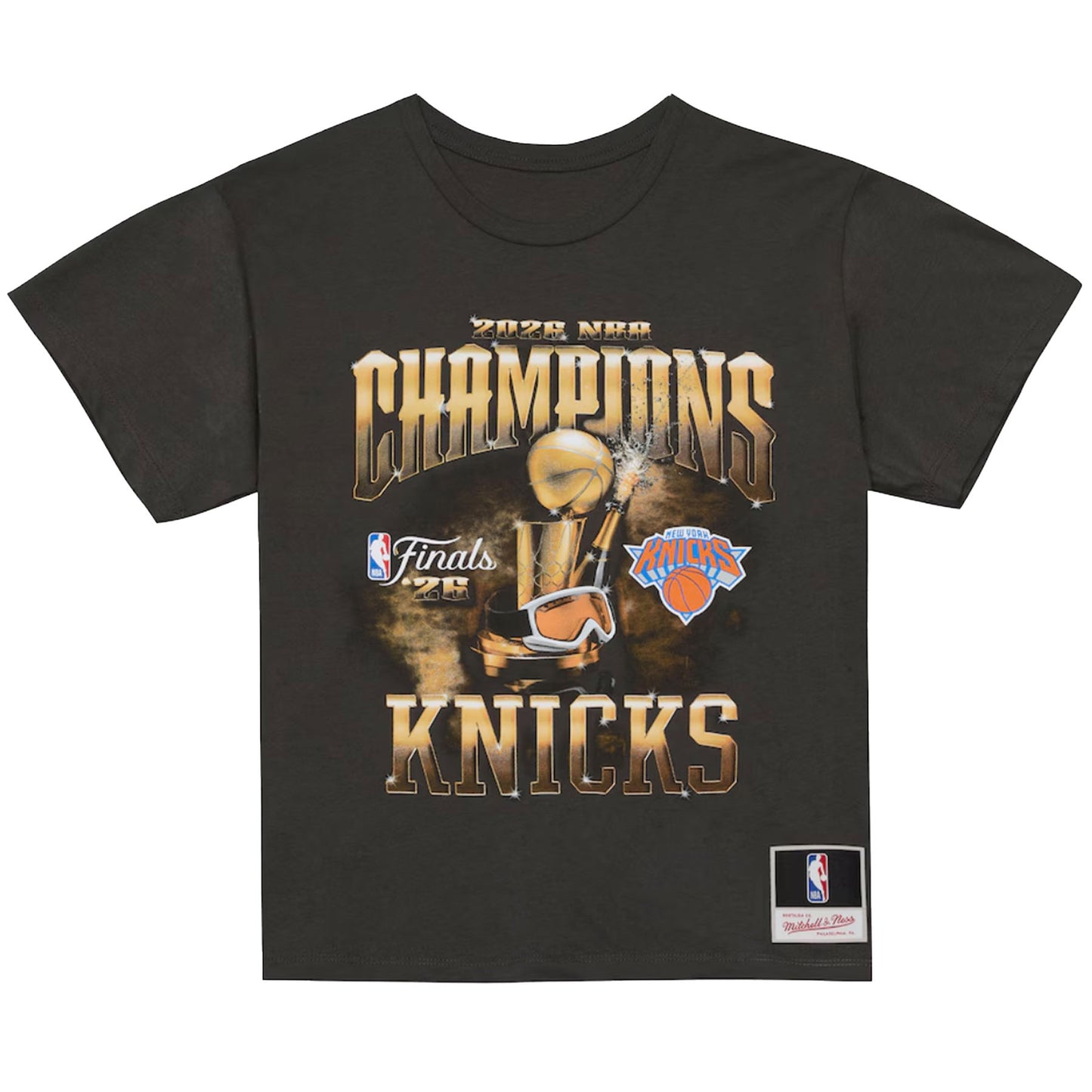 Men's New York Knicks Mitchell & Ness Black 2026 NBA Finals Champions T-Shirt