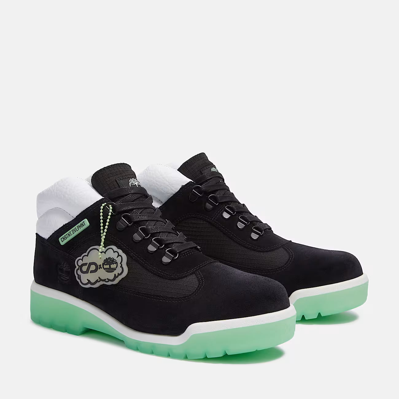 TB0A6DSWEXH Timberland Field Boot Waterproof CNSTNT DVLPMNT Black Green Glow